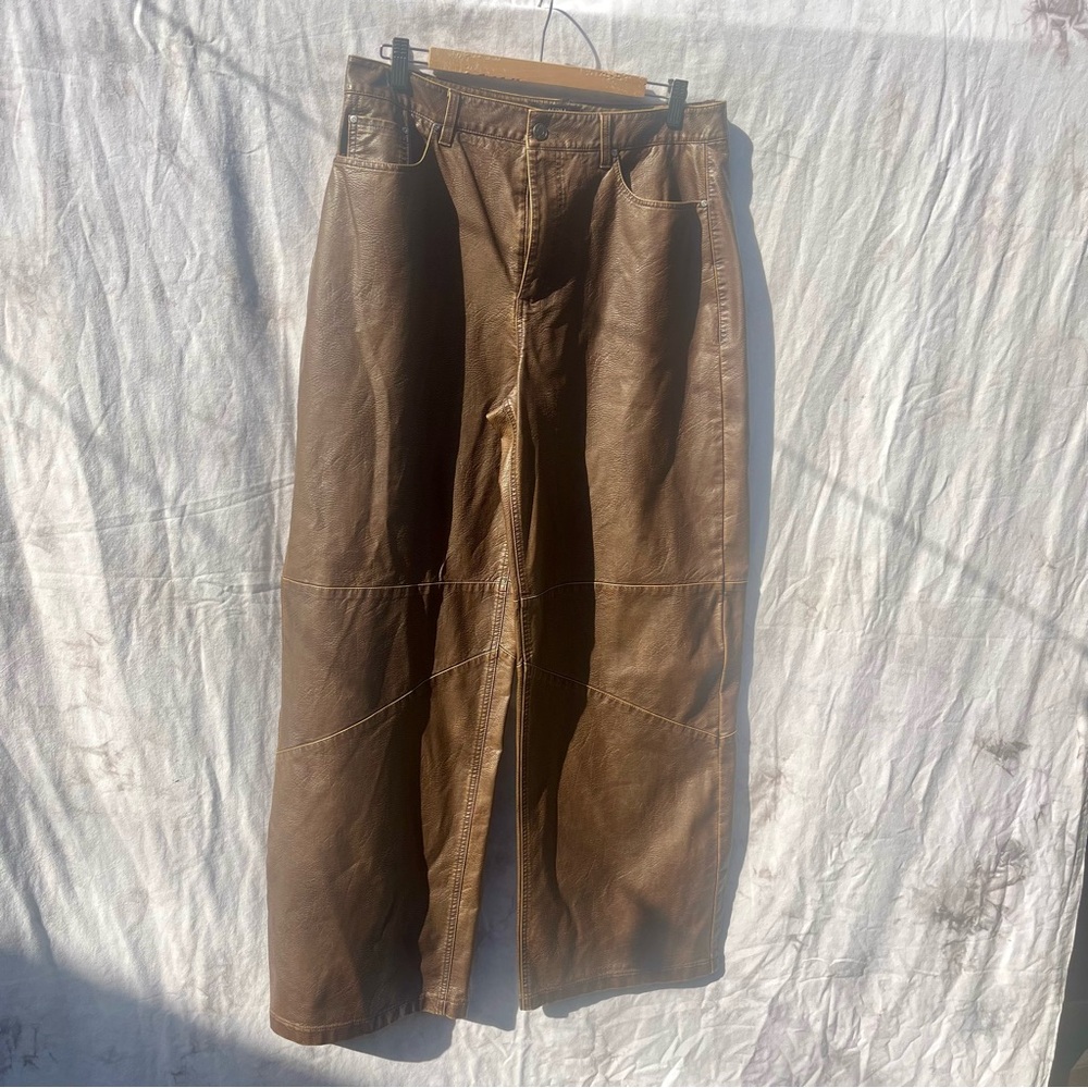 AFRM Faux Leather Barrel Pants